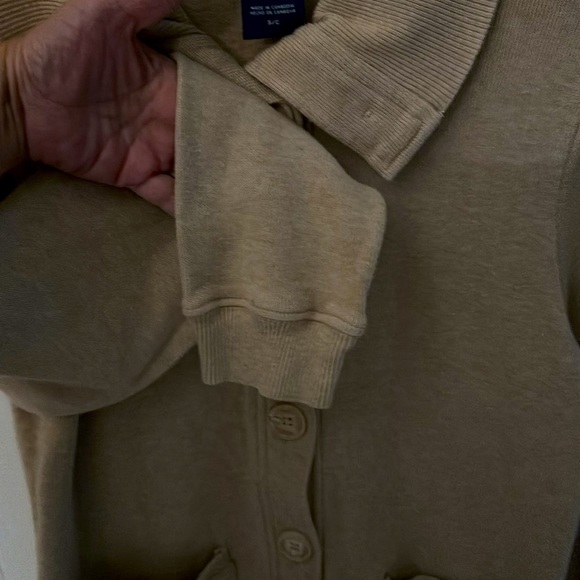 Basic Editions Tan Cardigan sz Small - Picture 11 of 15